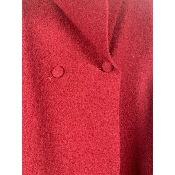Orvis Boiled Wool Two Button Jacket Women’s Size M Red Burgundy Cardigan Luxury - Picture 3 of 7
